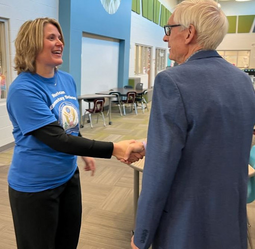Tara Boehmer and Governor Evers